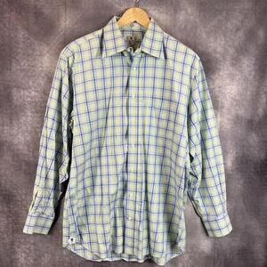 Peter Millar Tailored‎ Fit Button-Down Shirt Men Large Plaid Business Casual